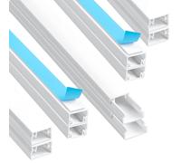 AiQInu 10 x Adhesive Cable Duct Tidy TV Cable Ducting Wall Ducting 15mm D x 10mm H x 0.4m L Paintable Self-Adhesive Computer Cable Cover for Home or Office