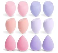 AiQInu Pack of 12 Make Up Sponge, Foundation Beauty Blender, Makeup Sponge Set, Beauty Sponge for Liquid Foundation Powder, Foundation Puff Cosmetic Tool
