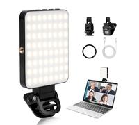 AiQInu 128 LED Video Light, 3000-6500K 3 Modes Video Light, Built-in 2000mAh Batteries, CRI 95+, Selfie Phone Clamp Light, Video Conference Light for iPhone, iPad, Laptop