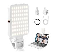 AiQInu 128 LED Video Light, 3000-6500K 3 Modes Video Light, Built-in 2000mAh Batteries, CRI 95+, Selfie Phone Clamp Light, Video Conference Light for iPhone, iPad, Laptop