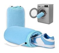 AiQInu 2 Pieces Bag for Washing Machine, Reusable Shoes Washing Bag, Adjustable Drawstring Closure, Shoe Washing Cover for All Types of Shoes, 39 x 19 cm