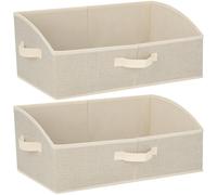 AiQInu 28L Storage Boxes, Folding Fabric Storage Cube, 50 x 28.5 x 20 cm, Set of 2, with Handle, Large Storage Box for Clothes, Wardrobes, Toys, Books and Wardrobe