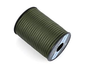 AiQInu 4 mm Paracord 30 m Spool, 30 m Spool, Load Capacity Nylon Survival Rope, 9 Core Strands Paracord Bands 550 lbs, All-Purpose Rope, Bracelet, Dog Lead, Nylon Cord, Army Green