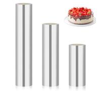 AiQInu Cake Edge Film, Reusable 3 Rolls, 10 cm/15 cm/20 cm High x 10 m, Transparent Acetate Roll, Acetate Cake Strips, Acetate Roll for Cake Decoration, Chocolate, Mousse, Cake, Dessert Rings
