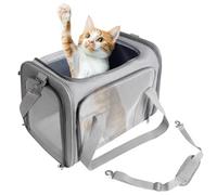 AiQInu Cat Transport Box, Airplane-Compatible, Foldable Transport Box Cat with Adjustable Shoulder Strap, Dog Cat Transport Bag, Load Capacity 3-6 kg, for Small to Medium