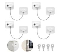 AiQInu Cupboard Locks for Children, Freezer Lock with 4 Keys, Child Proof Cupboard Locks, for Refrigerators, Washing Machines, Cupboards, Windows(4PCS)