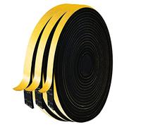 AiQInu Draught Excluder 3 Rolls 12mm (W) x 3mm (T) x 5 M(L) Foam Adhesive High Density Adhesive for Anti Cold, Insulation, Noise and Collision
