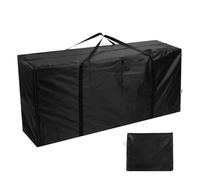 AiQInu Garden Cushion Bag, Oxford Outdoor Cushion Holder Waterproof, Black Cushion Bag with Handles - 122 x 40 x 55 cm