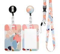 AiQInu ID Card Holder with Lanyard, with Retractable Badge Reel Carabiner Clip & Removable Lanyard Strap, for Women, Teachers, Nurses, Doctors, Students