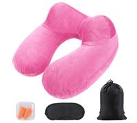 AiQInu Inflatable Neck Pillow, Travel Pillow, Ergonomic Compact Quick Neck Pillow, Inflatable with Washable Cushion Cover for Travel by Car, Plane, Train, Office, Family