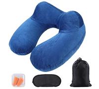 AiQInu Inflatable Neck Pillow, Travel Pillow for Airplane, Adjustable and Compact Neck Pillow Inflatable with Washable Pillowcase, for Cars Train Office Home