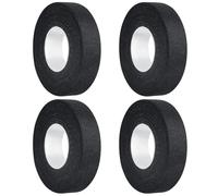 AiQInu Insulation Tape, Black, 4 Rolls Self-Adhesive 19 mm x 15 m, Car Fabric Tape, Temperature-Resistant, Tear-Off Tape for Electronics Repair
