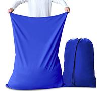 AiQInu Large Laundry Bags Laundry Bag with Drawstring Closure, Foldable Laundry Bag for Dormitory and Travel Laundry Room, 70 x 115 cm, Pack of 2, Blue