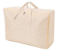 AiQInu Large Storage Bag, 105 L, Foldable Underbed Storage Box with Handle, Waterproof, Durable Moving Bags for Bedding, Mattress Toppers, Blankets, Duvets and Pillows, Beige