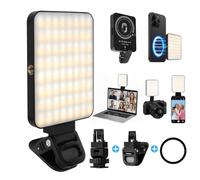 AiQInu Magnetic Selfie Light, Mobile Phone Photo Light with 10 Brightness Levels & 3 Colour Modes, CRI>95%, 2000mAh, 360° Rotation, Compatible with Smartphone, Tablet, Laptop, for YouTube, Vlogging