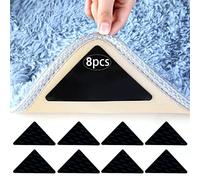 AiQInu Non-Slip Mat for Carpet, Pack of 8 Carpet Non-Slip Underlay, Washable and Reusable, Non-Slip Carpet Underlay, Strong Adhesive, Triangular Carpet Stopper for All Smooth Floors