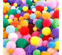 AiQInu Pack of 1200 Mini Pompoms Colourful, 10/15/20/25/30 mm Pompoms for Crafts Making, DIY Creative Crafts, Colourful Crafts, Nursery Crafts