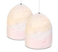 AiQInu Pack of 2 Washing Machine Net 40 x 50 cm Washing Machine Mesh Laundry Bag with Drawstring, Washing Machine Shoe Bag