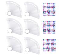 AiQInu Pack of 300 Nail Display, Nail Art, Transparent Colour Card Plates, Nail Polish Display Ring Sticks, Nail Display Salon Exercises