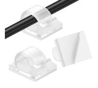 AiQInu Pack of 80 Transparent Indoor Cable Organiser Cable Clips Self-Adhesive Outdoor Cable Clips Self-Adhesive Cable Holder for Cable Attachment Fairy Lights