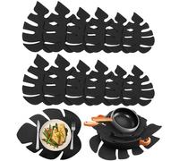 AiQInu Pan Protectors Felt 12 Pieces 3 Sizes Pan Protector Leaf Shape Pot Protector Pot Protector for Pans, Pots and Bowls