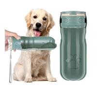 AiQInu Portable Dog Water Bottle, 520ML, Non-Drip, Foldable, with Activated Carbon Filter, for Daily Walking, Camping