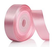 AiQInu Rose Gold Satin Ribbon, 25mm x 22m for Gift Wrapping, DIY, Bouquet, Gift Wrapping Ribbons for Weddings, Sewing Projects, Bows, Decorations
