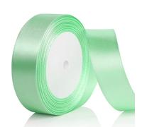 AiQInu Satin Ribbon Green 25 mm 22 Metres Satin Decorative Ribbon Gift Ribbon Wide Fabric Ribbon for Dress Wedding Birthday Gifts