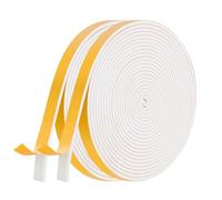 AiQInu Sealing for Windows, Insulation, Door Seal, Foam, Self-Adhesive, 2 Rolls, 12 mm x 3 mm x 5 m, Multifunctional, Rubber Seal, Shockproof, Soundproofing, for Furniture,