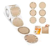 AiQInu Self-Adhesive Kraft Paper Labels for Writing on Jars Jam Bottles Bag Stickers 50 x 50 mm Pack of 500