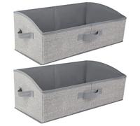 AiQInu Storage Boxes with Handles, 28 L, Foldable Storage Basket, Fabric, 50 x 28.5 x 20 cm, Large Baskets Storage, Organiser Boxes for Clothes, Toys, Tools, Wardrobe, Pack of 2