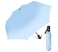 AiQInu Windproof Umbrella, Automatic Umbrella with 8 Ribs Umbrella, Umbrella with Umbrella Bag for Adults, Children, Blue, blue