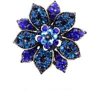 aiqiua Dark Blue Floral Brooch and Pin Charming Glamour Awesome Accessory Lapel Pin (Color : Blue, Size : 5 * 5cm) It is a good choice for gifts or decorations