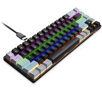 aiqiua Dual-Color 68 Key Mechanical Keyboard USB Wired Led Blue/red Axis Backlit Gaming Mechanical Keyboard for Desktop Easy to Carry, Feel Comfortable