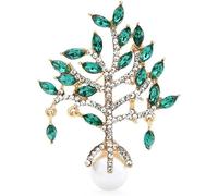 aiqiua Fortune Tree Brooch Women's Men's Fortune Tree Flower Party Office Brooch Pin Gift (Color : Green, Size : 5.6 * 4.4cm) It is a good choice for gifts or decorations