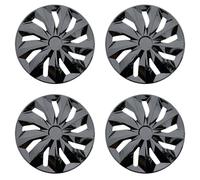 Aiqiying Universal 14" Iron Hub Cap Wheel Cover Set of 4 - Black ABS Material