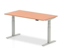 Air Dynamic 1600 x 800mm Height Adjustable Desk Beech Top Silver Leg HA01003