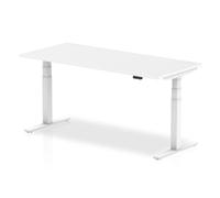 Air Dynamic 1800 x 800mm Height Adjustable Desk White Top White Leg HA01032