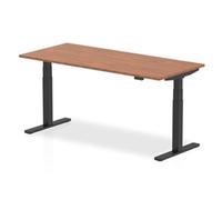 Air Dynamic Air 1800 x 800mm Height Adjustable Desk Walnut Top Black Leg HA01192