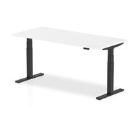 Air 1800 x 800mm Height Adjustable Desk White Top Black Leg