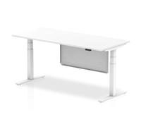 Air 1800 x 800mm Height Adjustable Desk White White Leg Modesty Panel