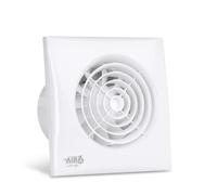 AIR 6 Lite-100T Powerful-95m3/h & Quiet-30dB(A) Extractor Fan with Timer for 4'' 100mm Ducting-White (100mm 4inches)