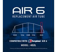 Air 6 Tent Replacement Air Tube - 452L - Black, Black One Size