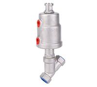 Air Actuated Angle Valve, Stainless Steel Pneumatic Steam Valve for Visual Position Indication, with Low,Wear Piston Construction, Built,in 360 Rotating Gas Head and Metal (1/2