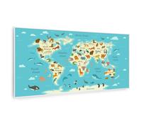 Air Art Smart Infrared Heating map with Animals 120x60cm 700W