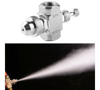 Air Atomising Nozzle 1/4 BSPT Cone Tip | Features an integrated rear adjustment needle for regulating spray volume and clearing internal blockages.