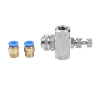 Air Atomizing Misting Nozzle 1/4 Bspt Thread Spray Tip Low Pressure Siphon Configuration Cone Shape Pattern For Home Garden Cooling Silver 304 Stainless Steel Construction With Rear Adjustment Needle