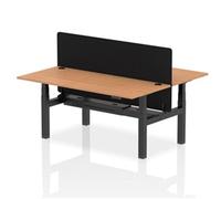Air B2B 1800x800mm Adjustable 2P Bench Desk CP Oak/Black + Screen
