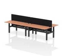 Air B2B 1800x800mm Adjustable 4P Bench Desk CP Beech/Black + Screen