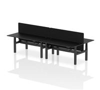 Air B2B 1800x800mm Adjustable 4P Bench Desk CP Black/Black + Screen